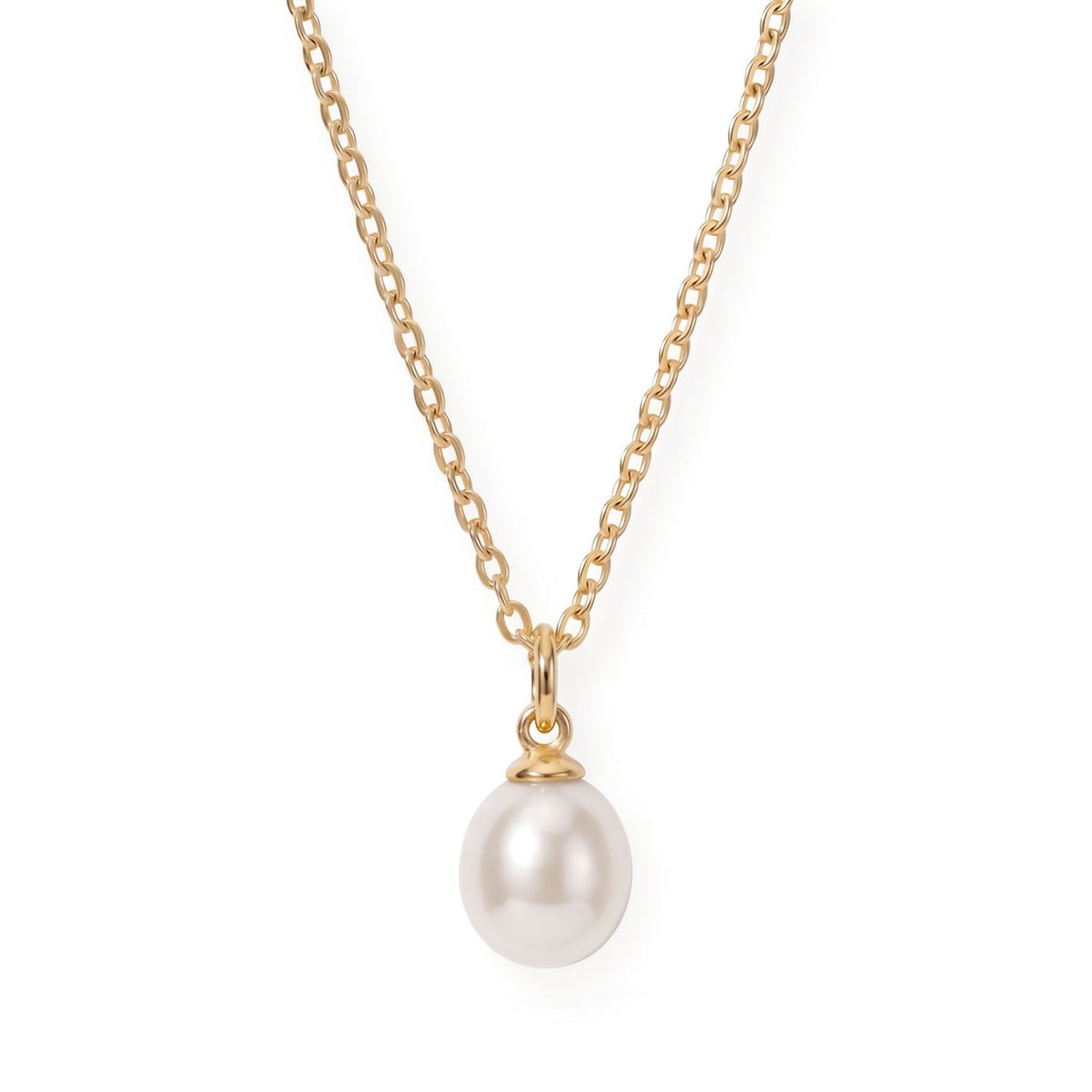 16" 18 Karat Gold PVD Stainless Steel Cultured Freshwater Pearl Drop Necklace