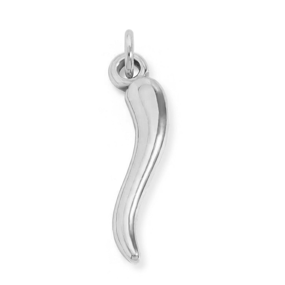 Stainless Steel Italian Horn 3D Charm