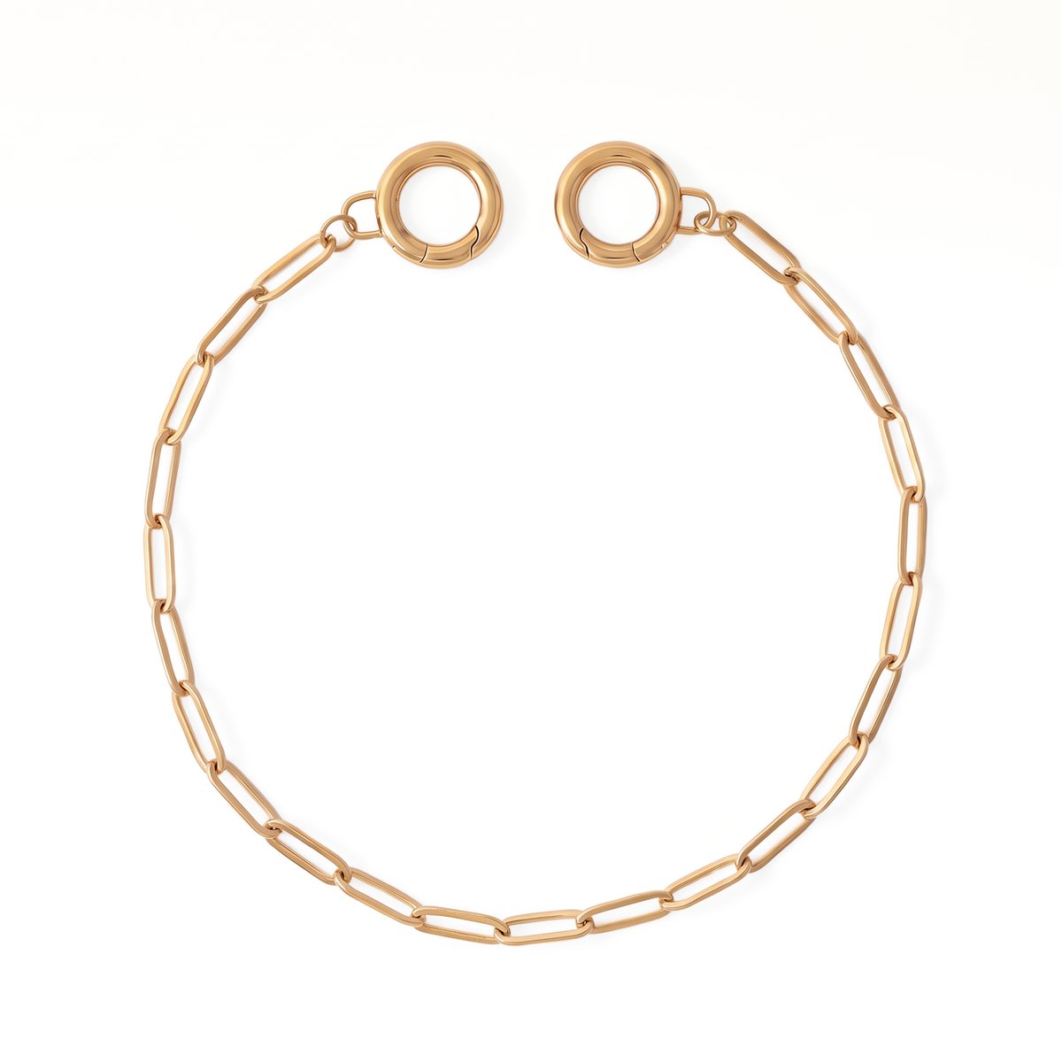 9" 18 Karat Gold PVD Stainless Steel Paperclip Bag Chain