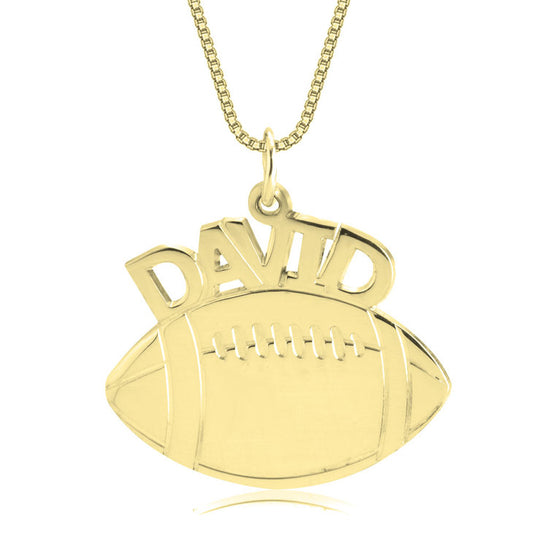 24K Gold Plated Football Name Necklace