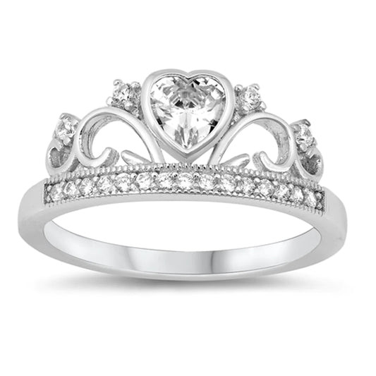 Anillo Tiara Corazón CZ