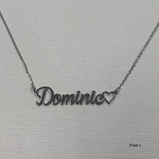 Open Heart Name Necklace