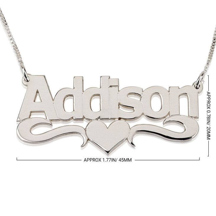 Bold Name Heart Necklace
