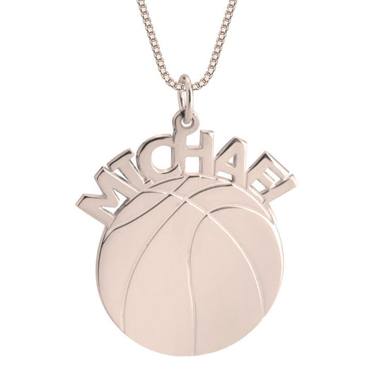 Rose Gold Plated Basketball Name Necklace