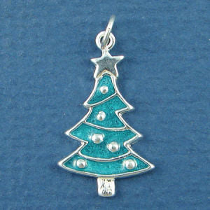 Christmas Tree with Green Enamel Charm