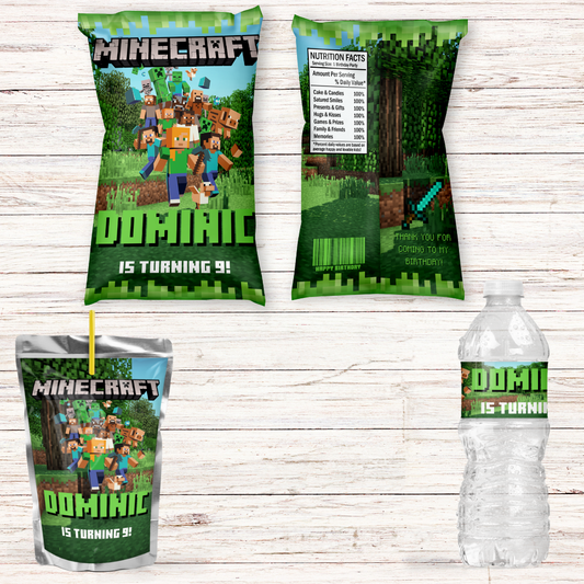 Custom Minecraft Inspired Party Favors