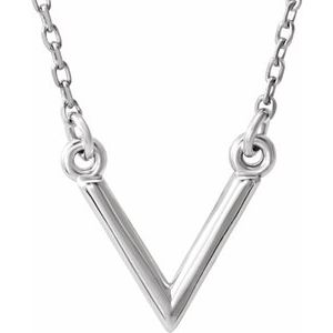 Sterling Silver "V" 16.5" Necklace