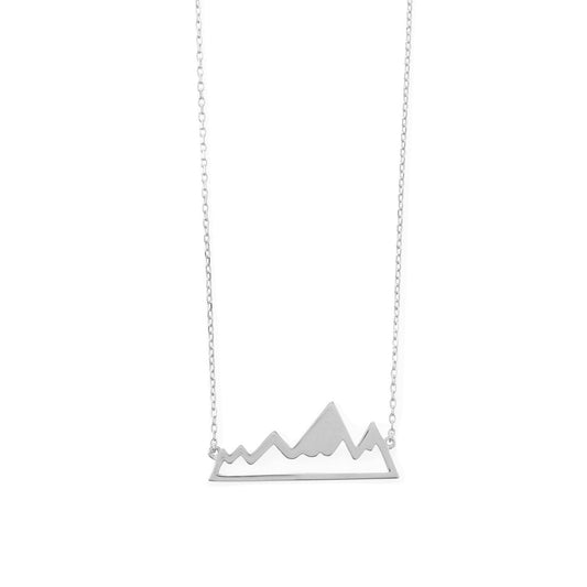 ¡Pico de la moda! Collar Cordillera Chapado en Rodio