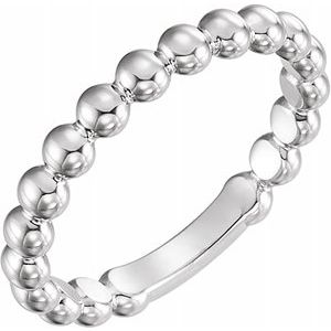 Sterling Silver 3 mm Stackable Bead Ring