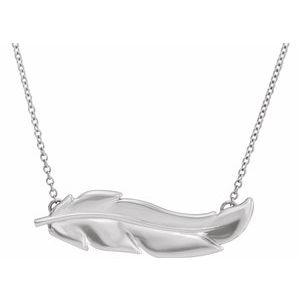Platinum Feather 16-18" Necklace