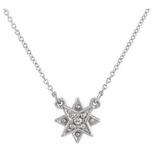 Sterling Silver Star 16-18" Necklace