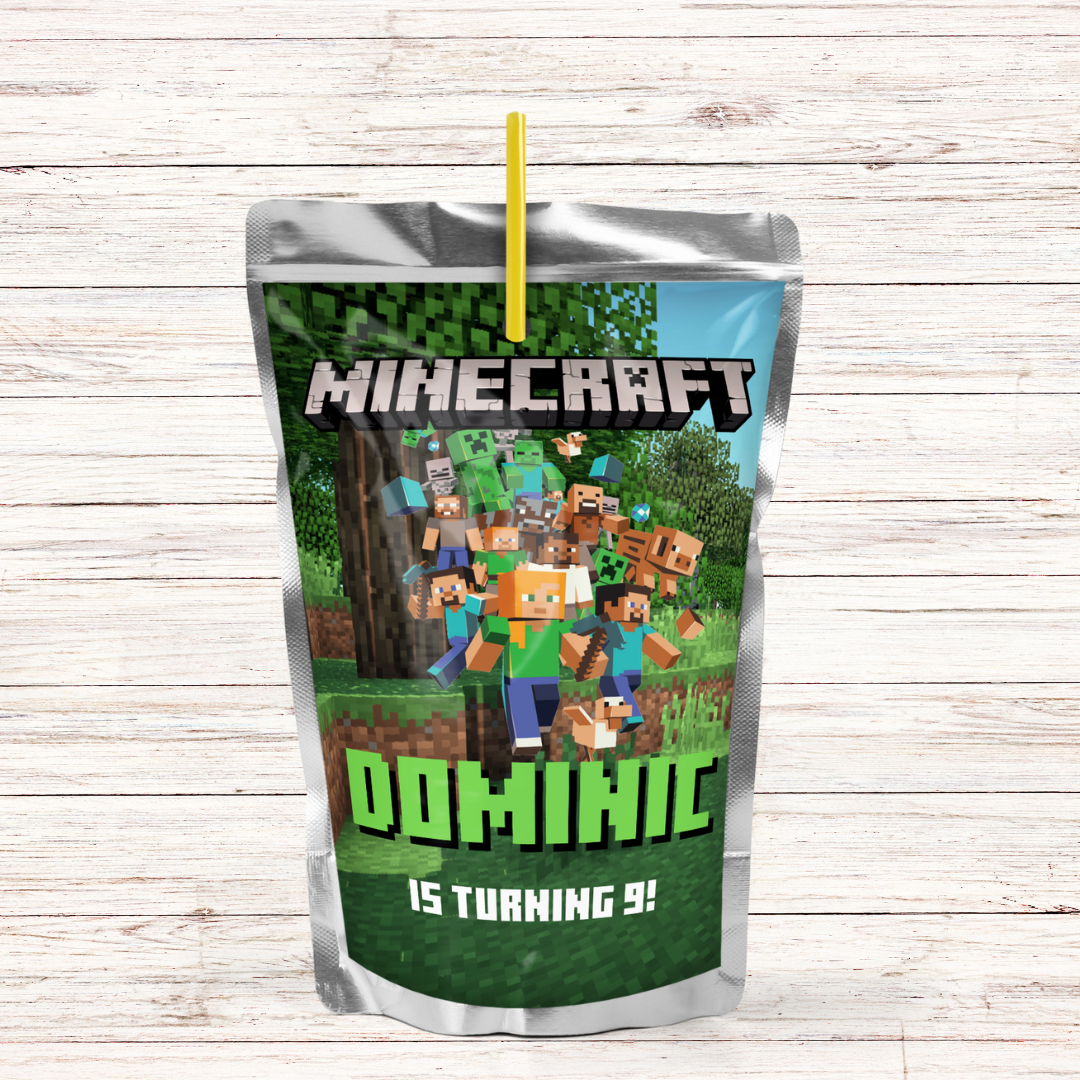Custom Minecraft Inspired Party Favors
