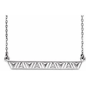 Platinum Triangle Bar 16-18" Necklace
