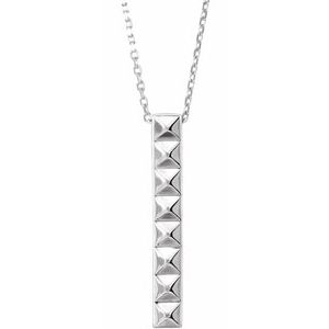 Platinum Pyramid Bar 16-18" Necklace
