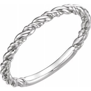 Sterling Silver Stackable Rope Ring