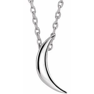 Sterling Silver Crescent 16-18" Necklace