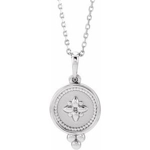 Platinum Beaded Disc 16-18" Necklace