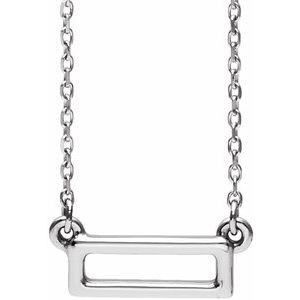 Platinum Rectangle Bar 16-18" Necklace