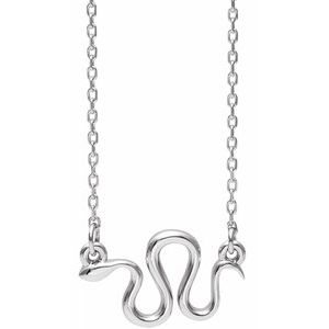 Sterling Silver Snake 16-18" Necklace