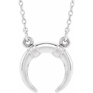 Platinum Crescent 18" Necklace