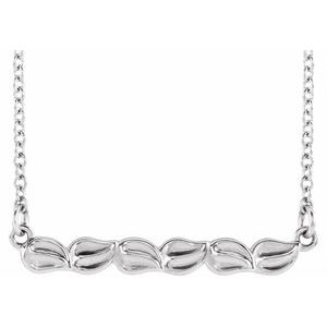 Sterling Silver Leaf Bar 16-18" Necklace