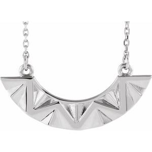 Platinum Curved Bar 16-18" Necklace