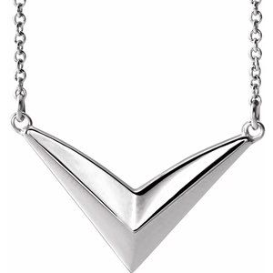 Platinum "V" 16-18" Necklace
