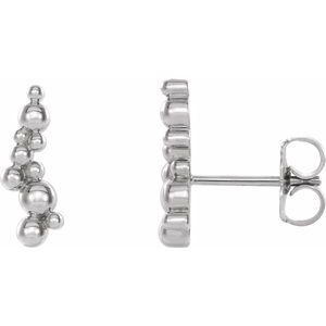 Sterling Silver Beaded Ear Climbers