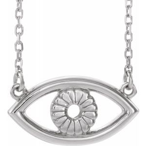 Sterling Silver Evil Eye 18" Necklace