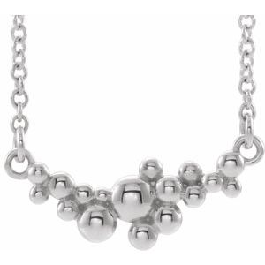 Sterling Silver Scattered Bead 16" Necklace