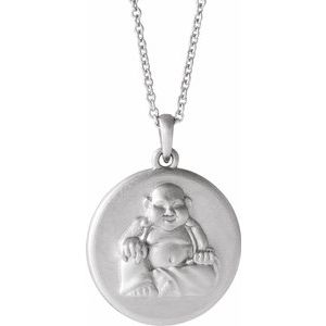 Sterling Silver Buddha 16-18" Necklace