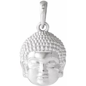 Platinum 14.7x10.5 mm Meditation Buddha Pendant