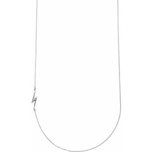 Platinum Lightning Bolt 18" Necklace
