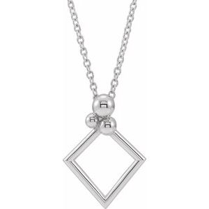 Platinum Geometric 16-18" Necklace
