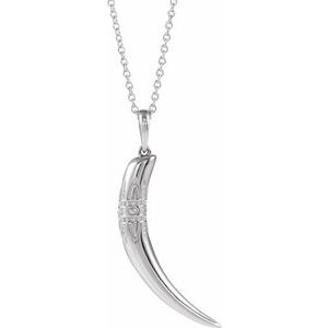 Platinum 26.2x13.4 mm Tusk 16-18" Necklace