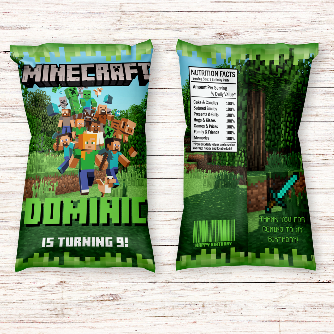 Custom Minecraft Inspired Party Favors