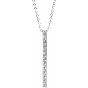 Platinum Sculptural-Inspired Bar 16-18" Necklace
