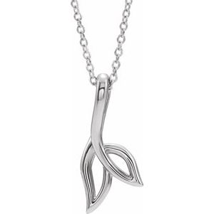 Platinum Freeform 16-18" Leaf Necklace