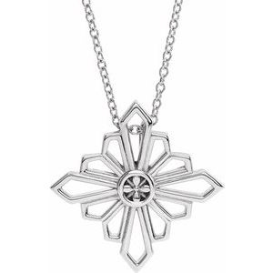 Platinum Vintage-Inspired Geometric 16-18" Necklace