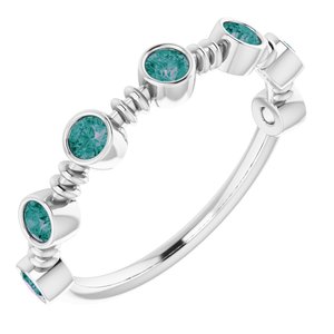Platinum Chatham® Created Alexandrite Bezel-Set Ring