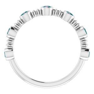 Platinum Chatham® Created Alexandrite Bezel-Set Ring