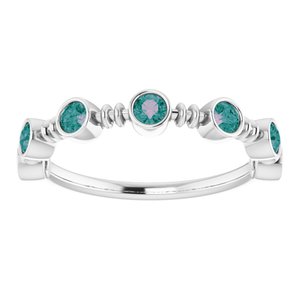 Platinum Chatham® Created Alexandrite Bezel-Set Ring