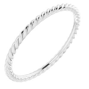 Platinum 1.5 mm Skinny Rope Band Size 8.5