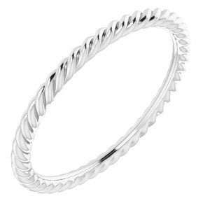Platinum 1.5 mm Skinny Rope Band Size 5.5