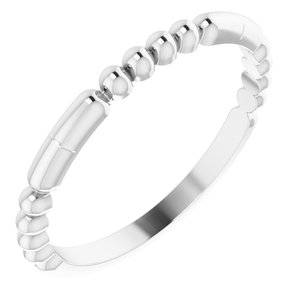 Sterling Silver Beaded Stackable Ring