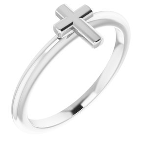 Sterling Silver Stackable Cross Ring