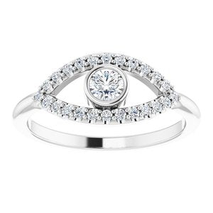 Platinum Sapphire Evil Eye Ring