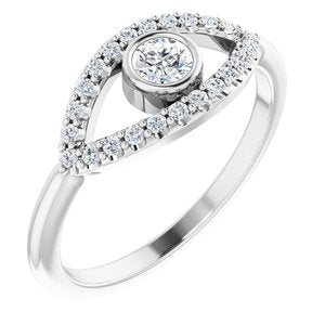Platinum Sapphire Evil Eye Ring