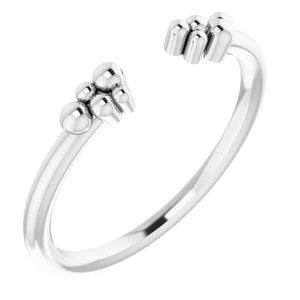 Sterling Silver Stackable Beaded Negative Space Ring
