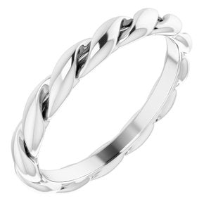 Platinum 3 mm Twisted Band Size 7